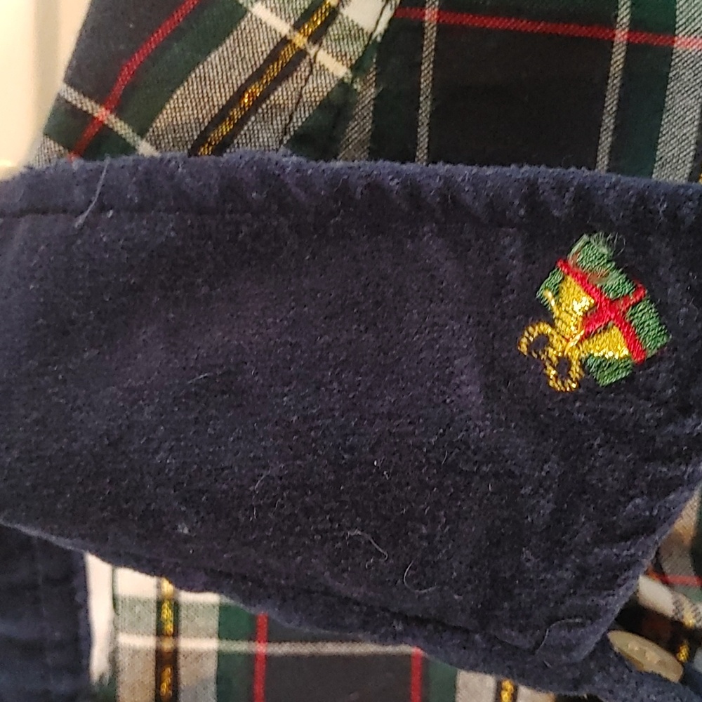 Vintage Holiday Long Sleeve Button Down Womens Sz Medium Plaid Metallic Velvour - Picture 10 of 10